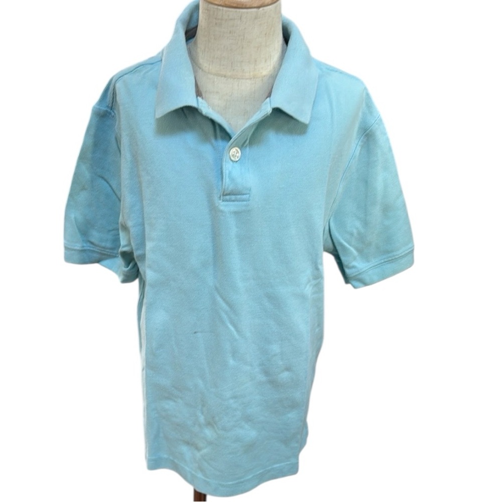 Hanna Andersson Kids 100% Organic Cotton Blue Polo Shirt Short Sleeve Classic